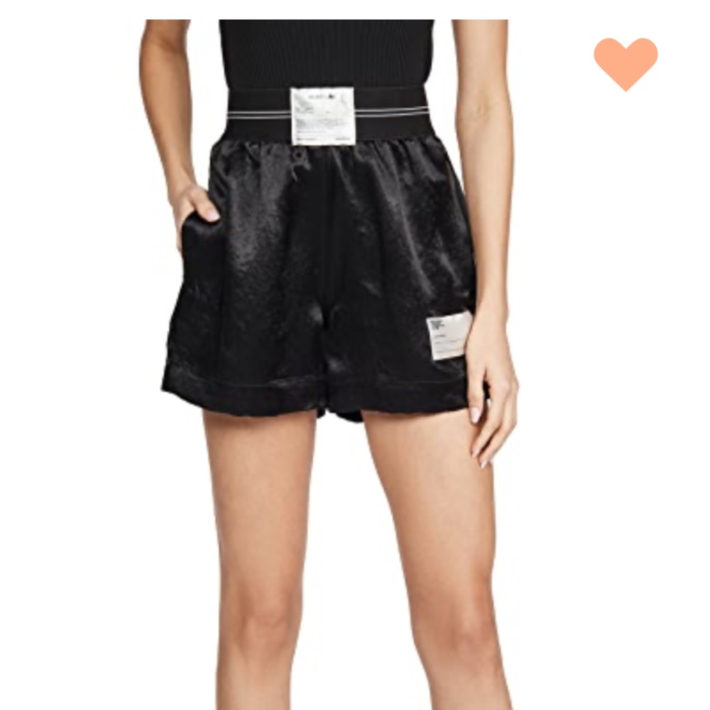 Helmut Lang Black Satin Lounge Shorts